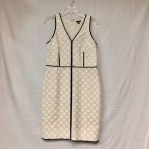 Ann Taylor Cream And White Polkadot A Line Dress